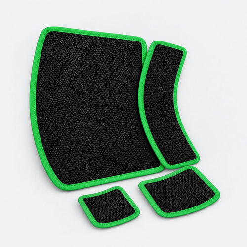 Set of 4 flexible magnetic tool mats with green edges