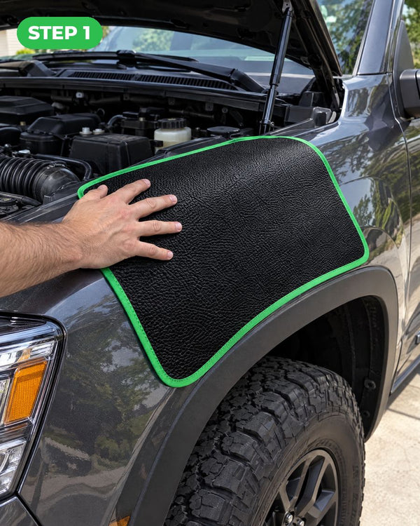 Step 1: lay the mat on the fender