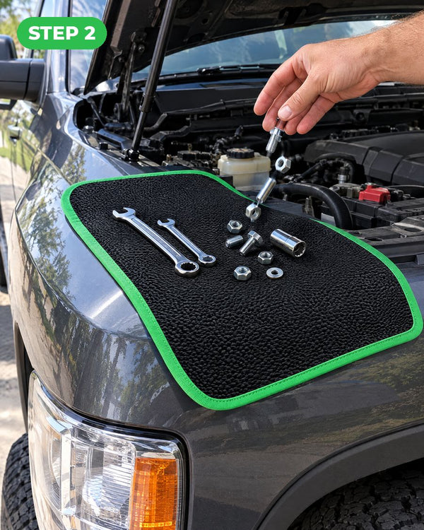 Step 2: drop bolts and sockets on the mat